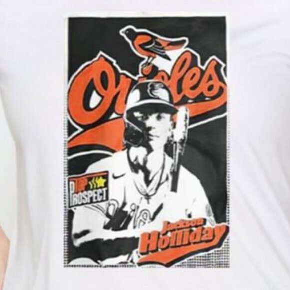 Orioles Jackson Holliday Debut 2024 MLB Baseball Player Graphic T-Shirt 166 - Picture 2 of 5